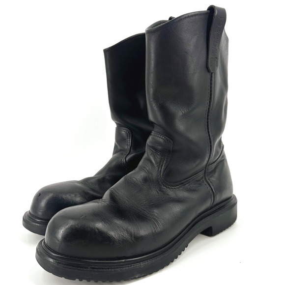 Red Wings Pecos Men Leather Motorcycle Work Boots Size 11.5 Steel Toe Safety USA - Picture 3 of 10